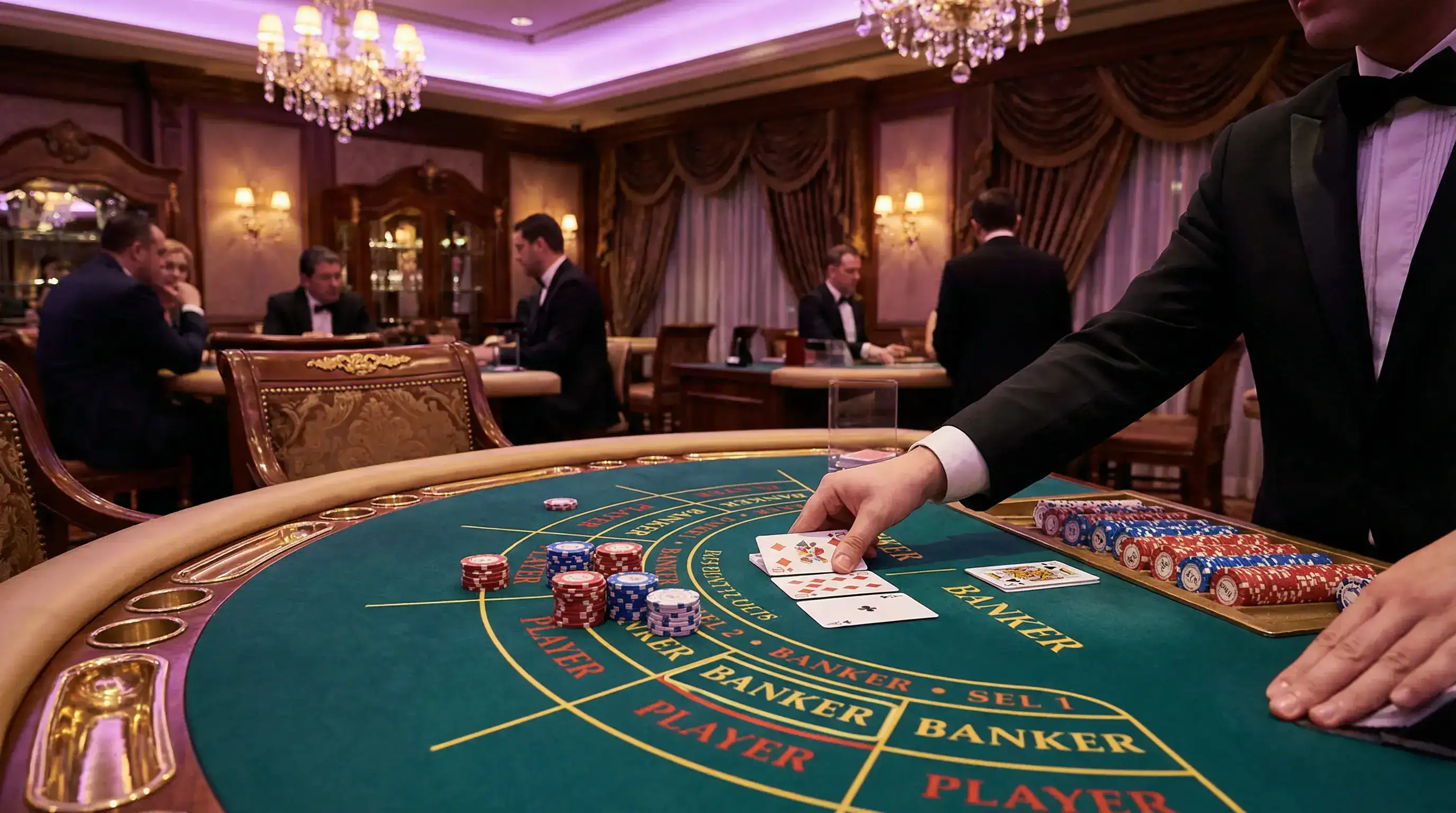 Bacará jogo de cartas elegante